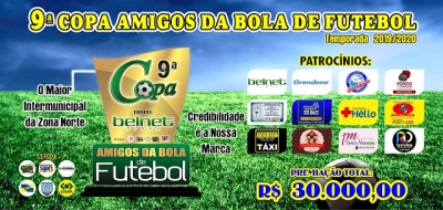 TROFÉU BELNET FIBRA: Rodada de jogos da 9ª Copa Amigos da Bola deste fim de semana (07/03 - 08/03)