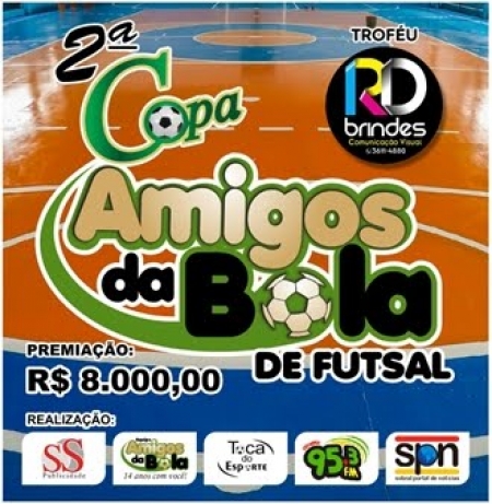 Sorteio define datas de três jogos da 2ª Copa Amigos da Bola de Futsal
